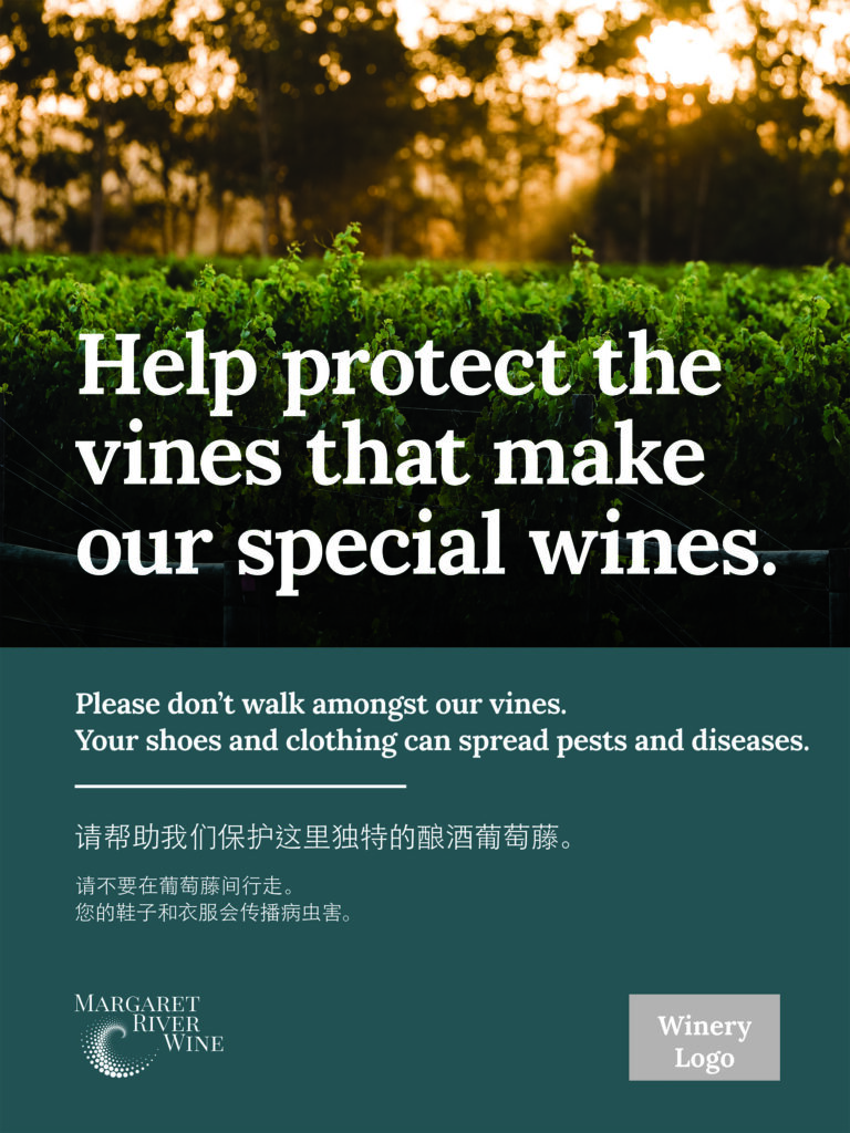 Cellar Door Biosecurity Signage