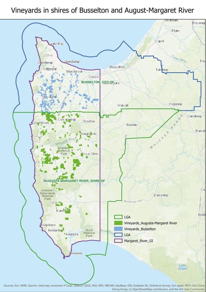 Vineyards by Local Government Area